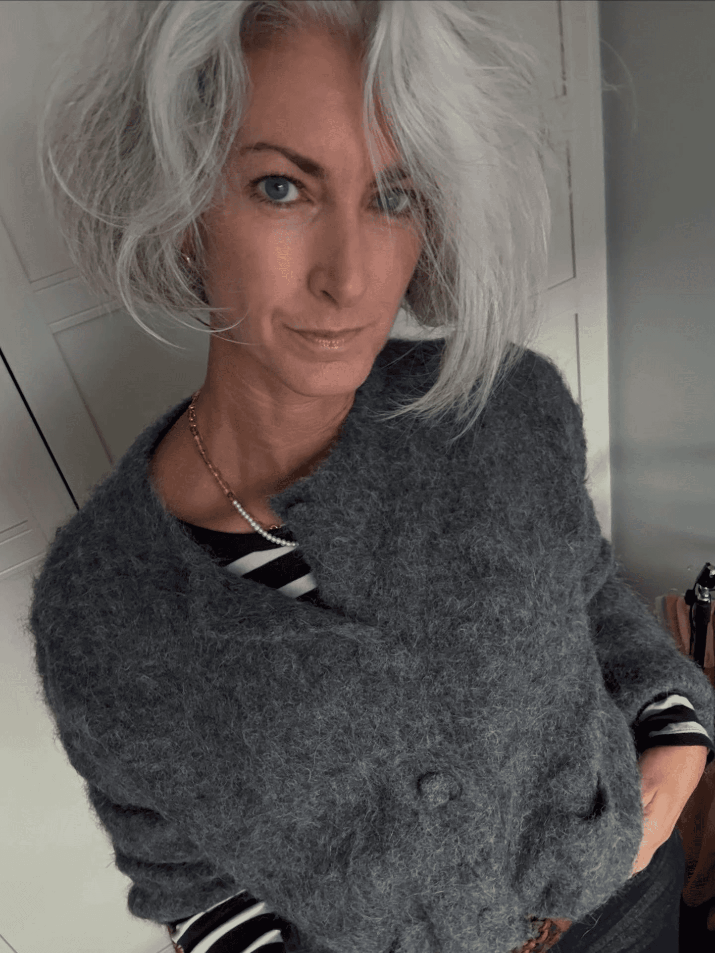 effortless windswept gray bob