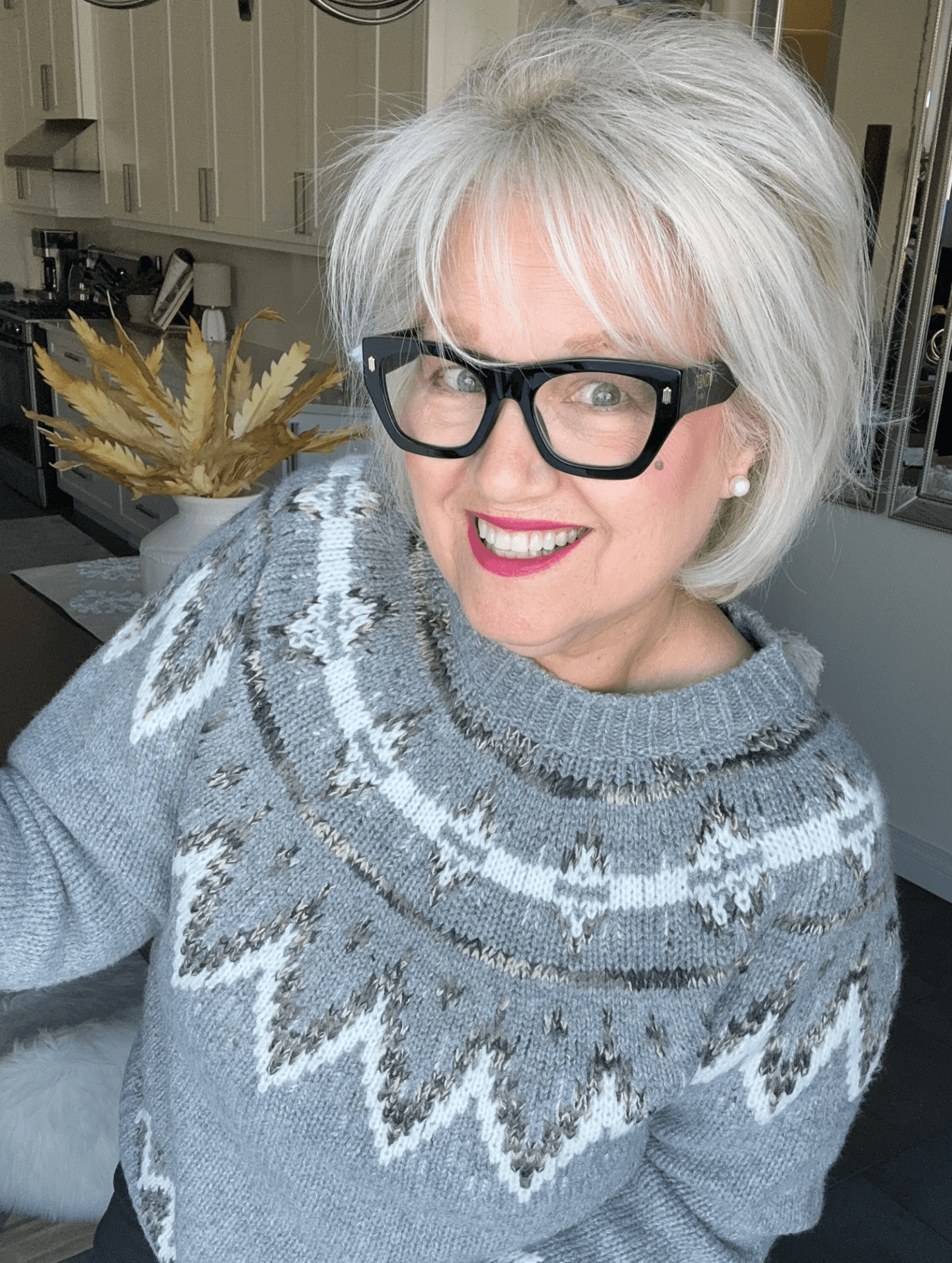 Feathered Silver Bob Chic