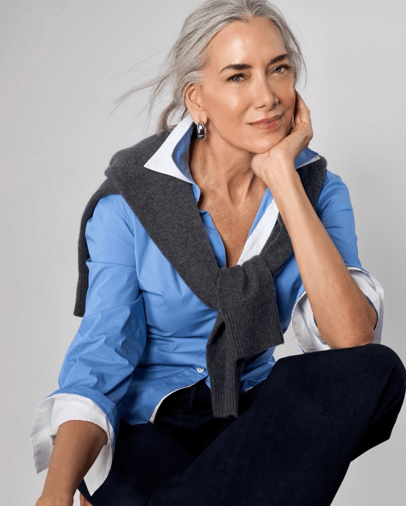 Polished Silver Low Ponytail