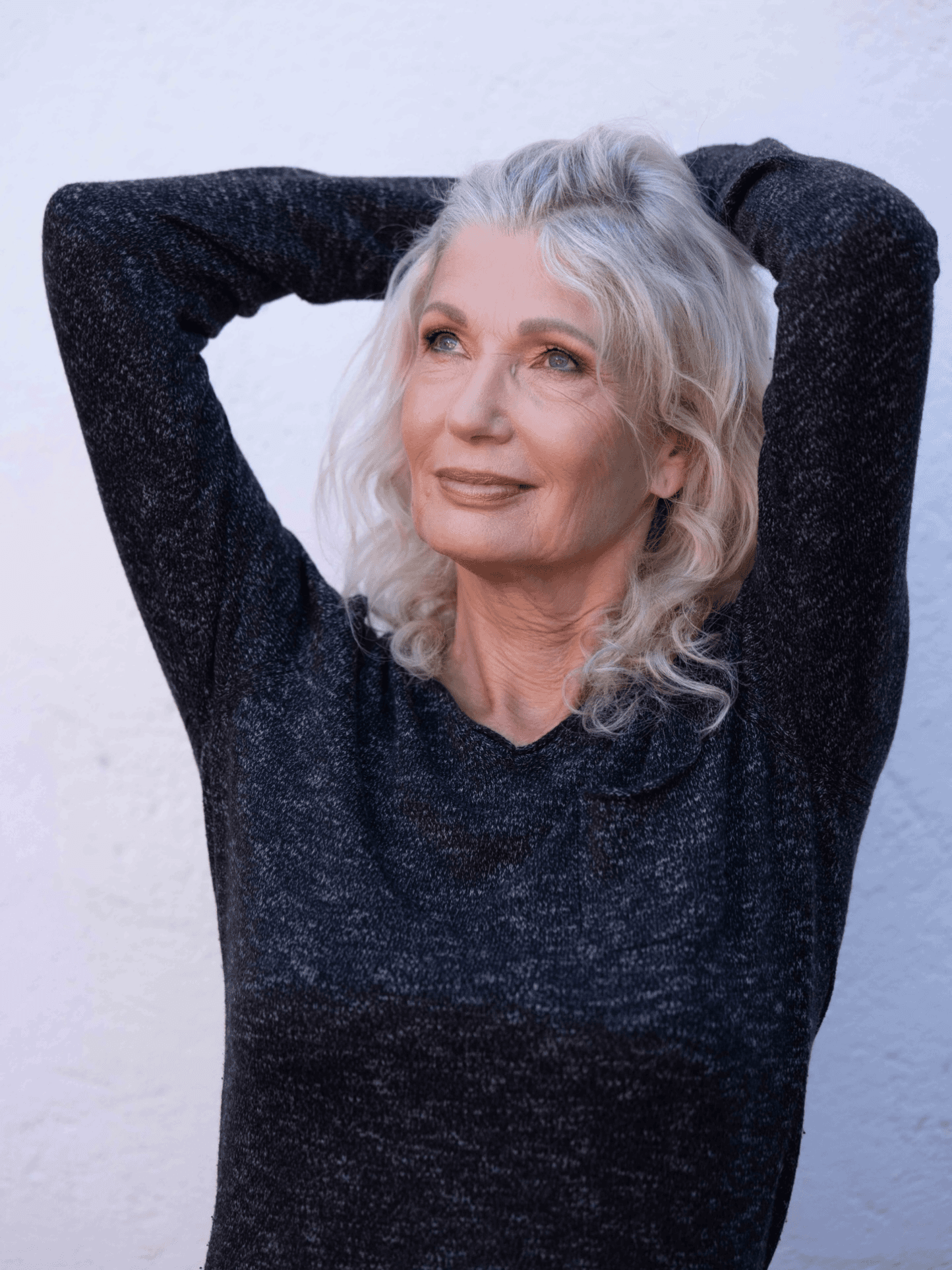 Silvery Blonde Half Up