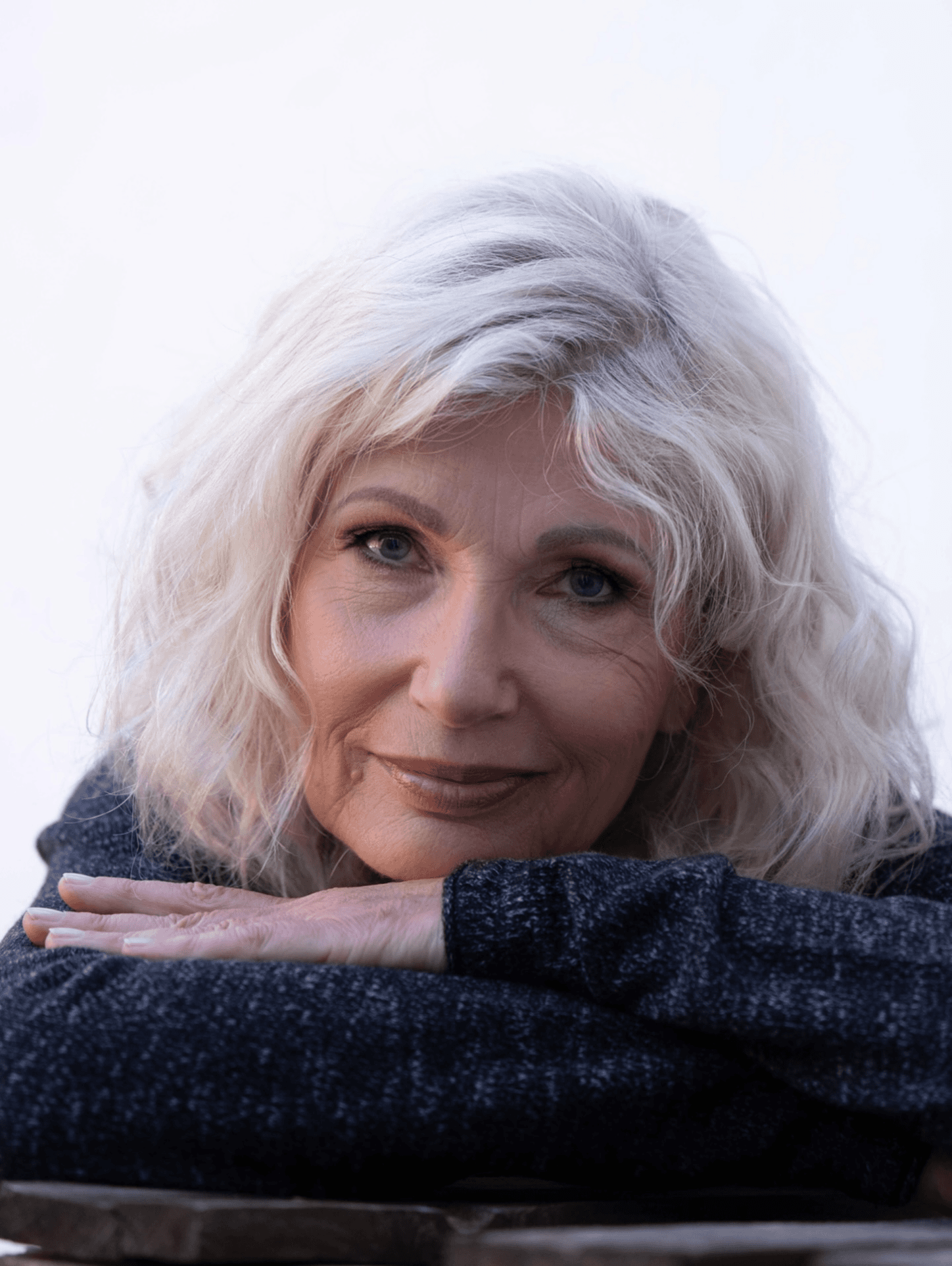 textured silver blonde bob