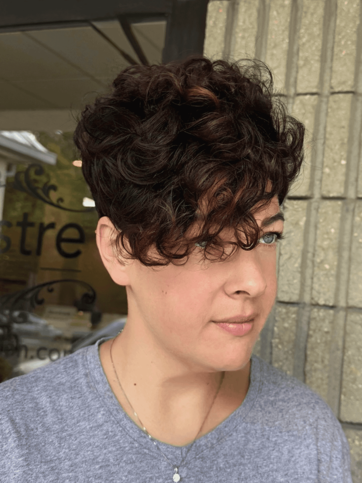 Tousled Curly Pixie Cut