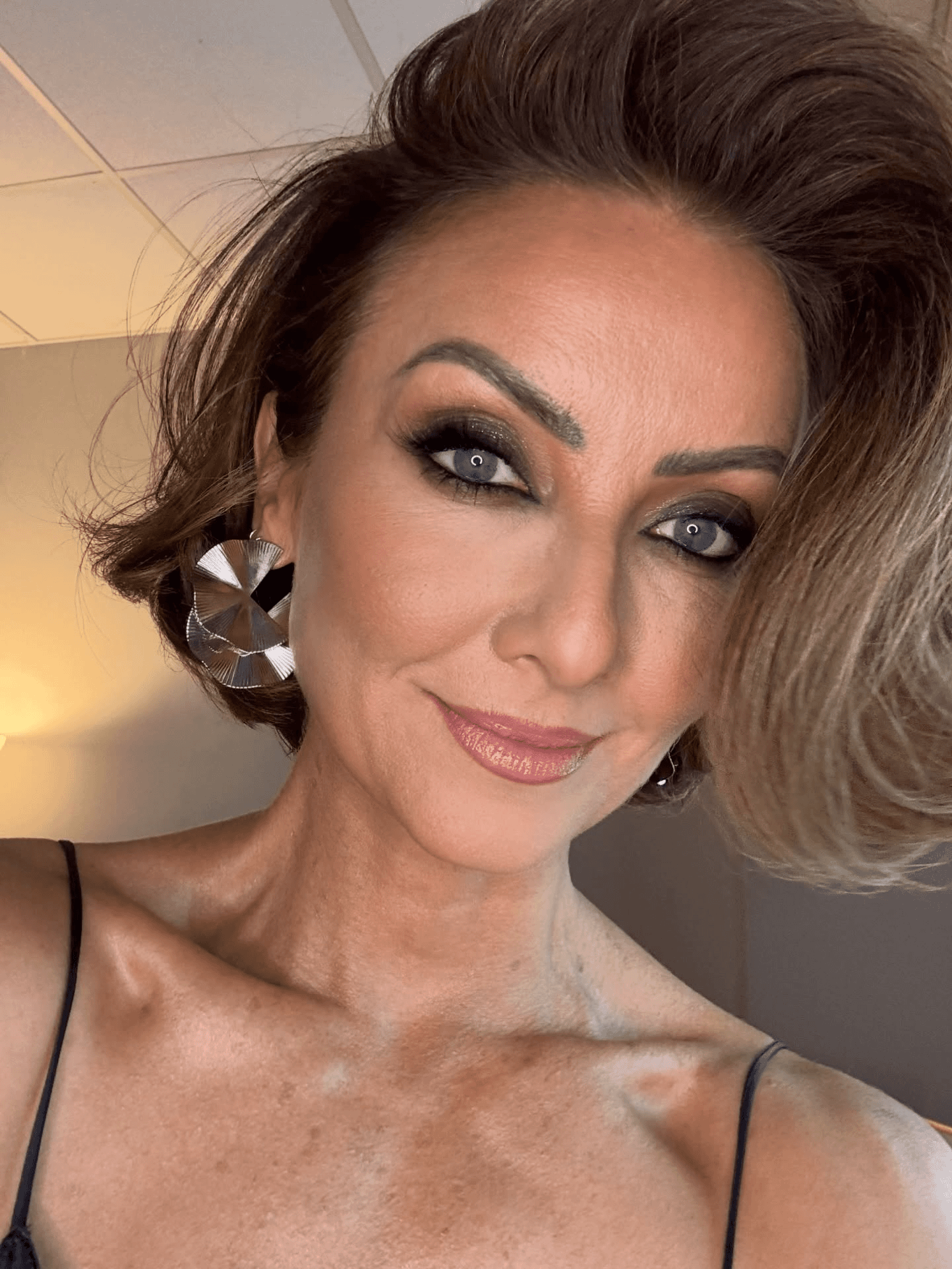voluminous side swept glam